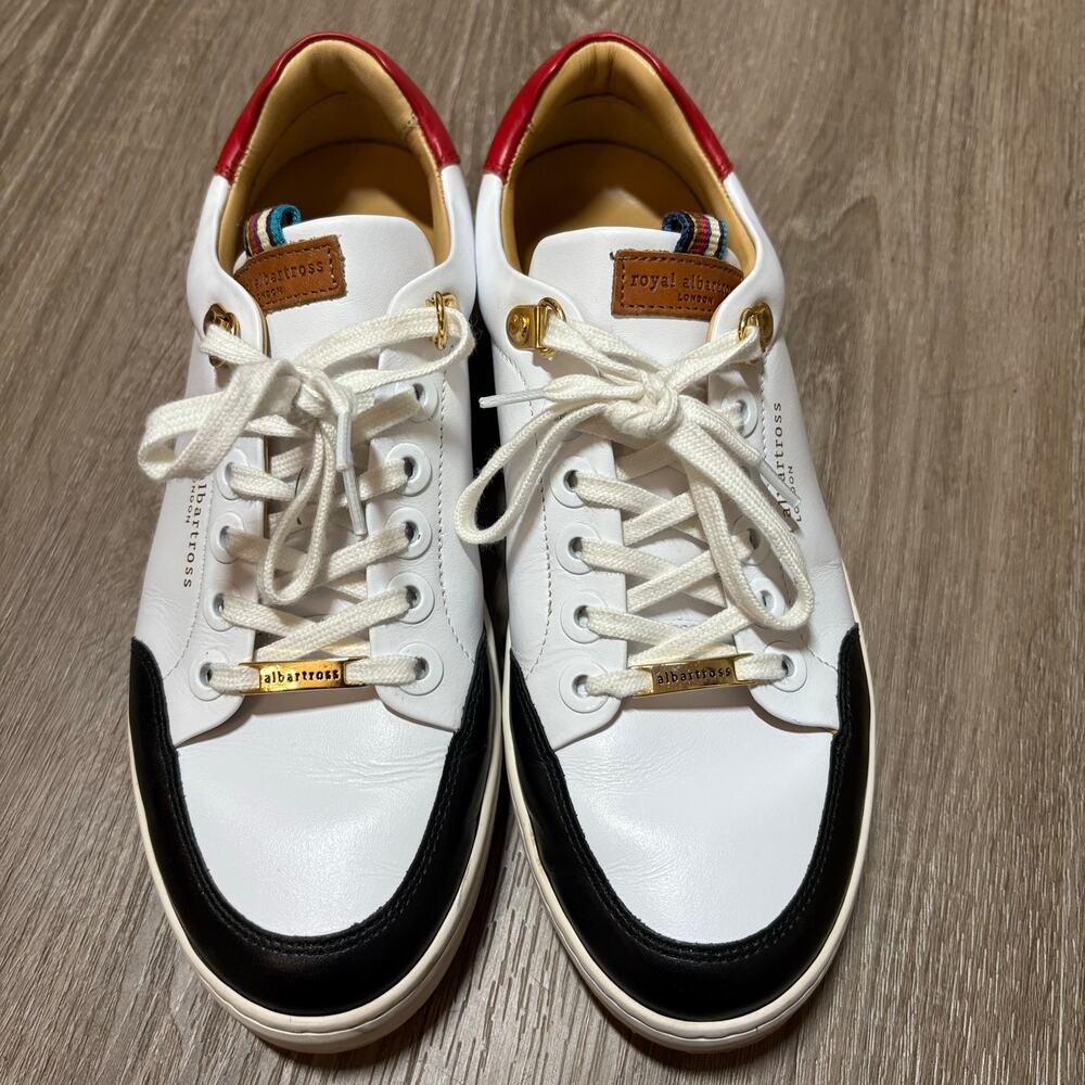 Royal Albartross Fieldfox Golf Sneakers Shoes Women’s 7 White Leather Leopard - Picture 2 of 14